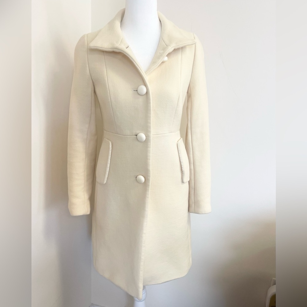 Classy J Crew single breasted wool lined topcoat
